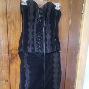 Stretch velvet tripp nyc matching wiggle and corset